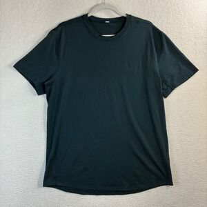Lululemon Workout Shirt Men L Green Metal Vent Tech Stretch Performance Gym Run